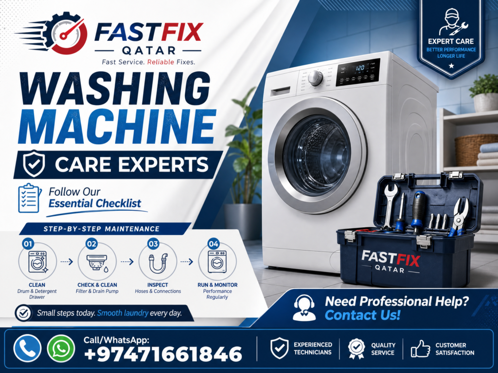 washing machine maintenance checklist Qatar Homes | Fastfix Qatar