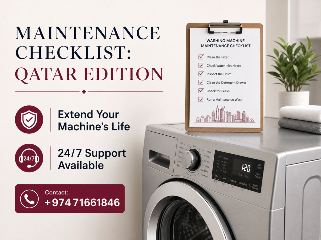washing machine maintenance checklist Qatar Homes | Fastfix Qatar